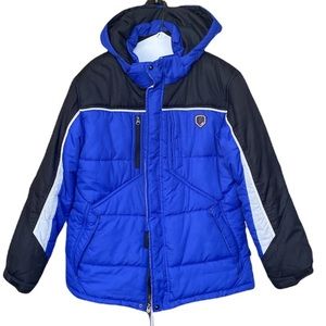 Protection System Unisex Ski Snow Winter Hooded Jacket Blue/Black size 14/16 Yr